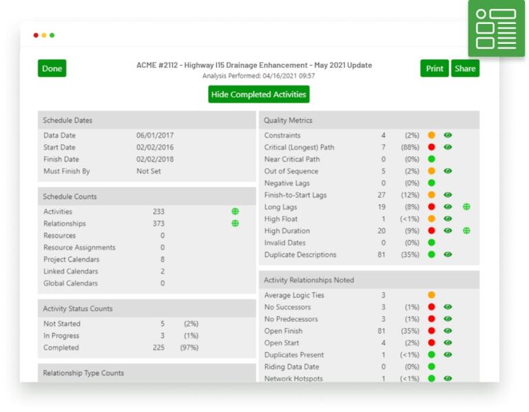 Schedule Validator - Validate Construction Schedules from P6, & More